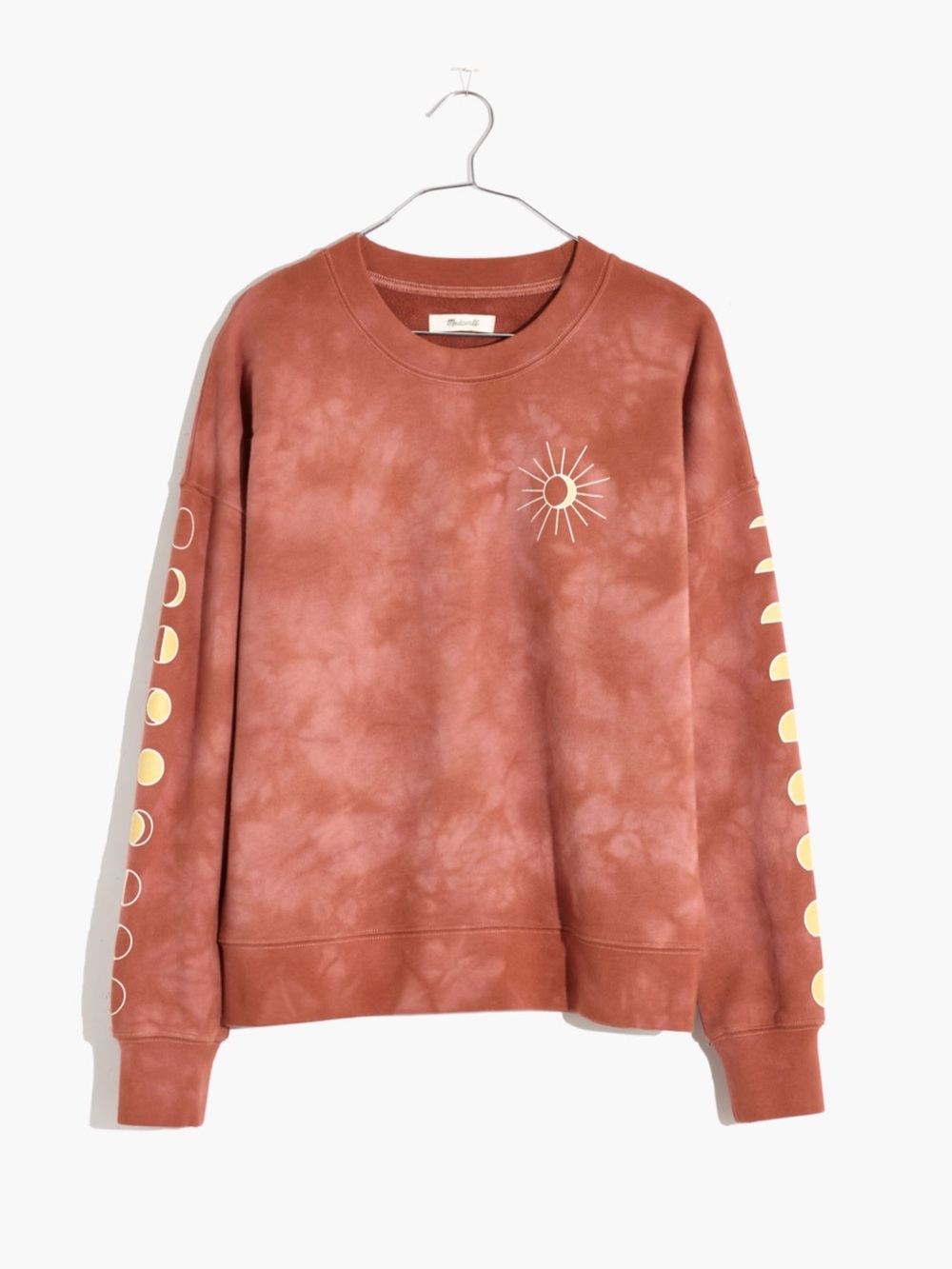 Madewell // Moonphase Graphic Tie-Dye Mainstay Sweatshirt in Faded Rosebud